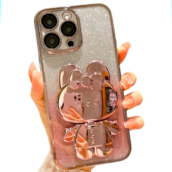 🆕 Sanrio iPhone 15 Protective Hard Case w/Hidden Mirror & Hinged Kickstand - Picture 3 of 14